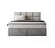 Lit Adulte 140x200 Cm Tropea Rangement Et Matelas Ressorts Ensachés En Tissu Velours Gris