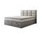 Lit Adulte 200x200 Cm TROPEA Rangement Et Matelas Ressorts Ensachés En Tissu Velours Gris