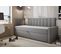 Lit Boxspring 90x200 Cm Tokio Avec Matelas Ressorts Intégré Et Rangement - Gris - Droit