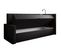 Lit Boxspring 90x200 Cm Tokio Avec Matelas Ressorts Intégré Et Rangement - Noir - Gauche