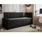 Lit Boxspring 100x200 Cm Tokio Avec Matelas Ressorts Intégré Et Rangement - Noir - Gauche