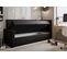 Lit Boxspring 100x200 Cm Tokio Avec Matelas Ressorts Intégré Et Rangement - Noir - Gauche