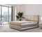 Ensemble 200x200 Cm Mallorca Avec Matelas Ressorts Ensachés En Velours Beige