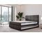 Lit Suspendu 180x200 Cm Mallorca Avec Matelas Ressorts Ensachés En Velours Noir