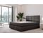 Lit Suspendu 180x200 Cm Mallorca Avec Matelas Ressorts Ensachés En Velours Noir