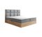 Lit Adulte 140x200 Cm Selva Rangement Matelas Ressorts Ensachés Et Surmatelas En Velours Gris