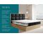 Lit Boxspring 140x200 Cm Selva Rangement Matelas Ressorts Ensachés Et Surmalelas En Velours Noir