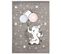 Tapis Enfant Gris Blanc Eléphant Baby 160 X 220 Cm