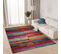 Tapis Salon Chambre Géométrique Rayé Rouge Multicolore Fin 80 X 150 Cm Salsa