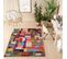 Tapis Salon Chambre Géométrique Orange Crème Multicolore Fin 120 X 170 Cm Salsa