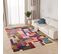 Tapis Salon Chambre Géométrique Orange Crème Multicolore Fin 120 X 170 Cm Salsa