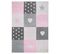 Tapis Salon Chambre Gris Blanc Rose Patchwork Géométrique Doux 240 X 330 Cm Lazur