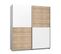 Armoire 2 Portes Coulissantes - Décor Chêne Et Blanc - L 170,3 X P 61,2 X H 190,5 Cm