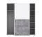 Armoire 2 Portes Coulissantes - Décor Béton Gris Clair Et Blanc - L 170.3 Cm - Ulos