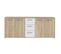 Buffet Bas - 4 Portes Et 3 Tiroirs - Blanc Mat Et Chene Sonoma - L 179,2 X P 42 X H 74,5 Cm