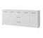 Buffet Bas - Blanc Mat - 4 Portes 3 Tiroirs - L 179 X P 42 X H 74,5 Cm