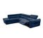 Canapé D'angle Gauche Calvera 5 Places Avec Un Relax Électrique Tissu Bleu Foncé