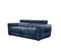 Canapé Droit Calvera 3 Places Avec 2 Relax Électriques Tissu Bleu Foncé