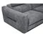 Canapé Droit Xxl Calvera 3 Places Tissu Gris Moyen