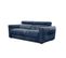 Canapé Droit Xxl Calvera 3 Places Tissu Bleu Foncé