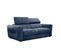 Canapé Droit Xxl Calvera 3 Places Tissu Bleu Foncé