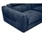 Canapé Droit Xxl Calvera 3 Places Tissu Bleu Foncé