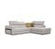 Canapé D'angle Droit Bergo 5 Places En Tissu Beige Clair Avec Coussins Déco