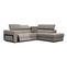 Canapé D'angle Droit Bergo 5 Places Relax Électrique Tissu Taupe Un Coussin Déco