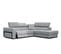 Canapé D'angle Droit Bergo 5 Places Relax Électrique Tissu Gris Clair Un Coussin Déco