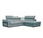 Canapé D'angle Droit Bergo 5 Places Relax Électrique Tissu Bleu Clair Un Coussin Déco