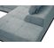 Canapé D'angle Droit Bergo 5 Places Relax Électrique Tissu Bleu Clair Un Coussin Déco