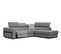 Canapé D'angle Droit Bergo 5 Places Relax Électrique Tissu Gris Un Coussin Déco