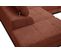 Canapé D'angle Gauche Bergo 5 Places Relax Électrique Tissu Brique Un Coussin Déco