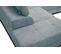 Canapé D'angle Gauche Bergo 5 Places Relax Électrique Tissu Bleu Clair Avec Un Coussin Déco