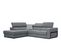 Canapé D'angle Gauche Bergo 5 Places Relax Électrique Tissu Gris Un Coussin Déco