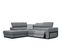 Canapé D'angle Gauche Bergo 5 Places Relax Électrique Tissu Gris Un Coussin Déco