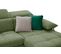 Canapé D'angle Droit 4 Places En Tissu Vert Avec Coussins Déco