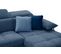 Canapé D'angle Droit 4 Places En Tissu Bleu Foncé Avec Coussins Déco