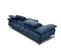 Canapé D'angle Droit 4 Places En Tissu Bleu Foncé Avec Coussins Déco