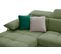 Canapé D'angle Gauche 4 Places En Tissu Vert Avec Coussins Déco