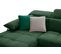 Canapé D'angle Gauche 4 Places En Tissu Vert Foncé Avec Coussins Déco