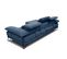 Canapé D'angle Gauche 4 Places En Tissu Bleu Foncé Avec Coussins Déco