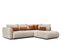 Canapé D'angle Droit 5 Places Beige Convertible - Soreno