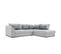 Canapé D'angle Droit 5 Places Convertible Tissu Gris Clair - Elbe