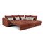 Canapé D'angle Droit 5 Places Convertible Tissu Rouge - Elbe