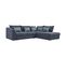 Canapé D'angle Droit 5 Places Convertible Tissu Bleu - Elbe