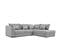 Canapé D'angle Droit 5 Places Convertible Tissu Gris Moyen - Elbe