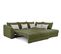 Canapé D'angle Droit 5 Places Convertible Tissu Vert Foncé - Elbe