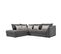 Canapé D'angle Gauche 5 Places Convertible Tissu Gris - Elbe