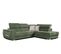 Canapé D'angle Droit 5 Places Tissu Vert Olive  - Kelte